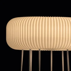 Lampada da Terra per Interni in Polietilene Alabastro Made in Italy - Disco