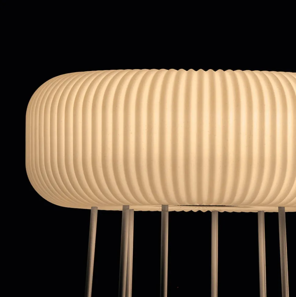 Lampada da Terra per Interni in Polietilene Alabastro Made in Italy - Disco