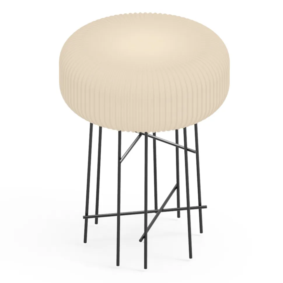 Lampada da Terra per Interni in Polietilene Alabastro Made in Italy - Disco