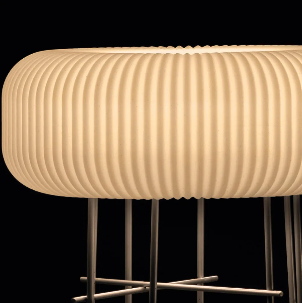Lampada da Terra per Interni in Polietilene Alabastro Made in Italy - Disco