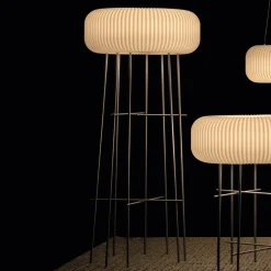 Lampada da Terra per Interni in Polietilene Alabastro Made in Italy - Disco