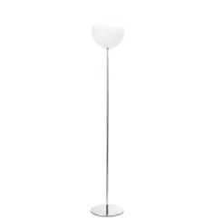 Lampada da Terra su Piantana in Vetro Incamiciato Bianco Made in Italy - Isotta