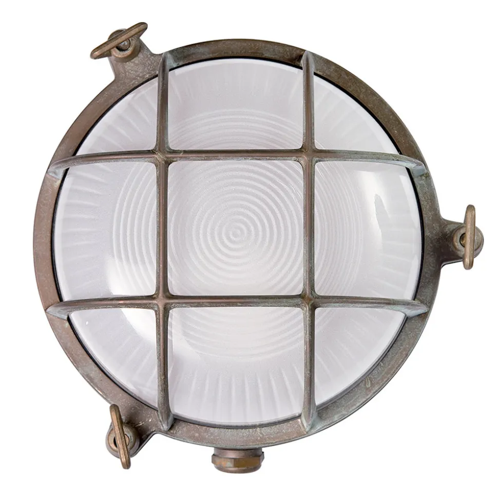 Lampada Decorativa Esterno Ottone con Vetro Opale - Sirena