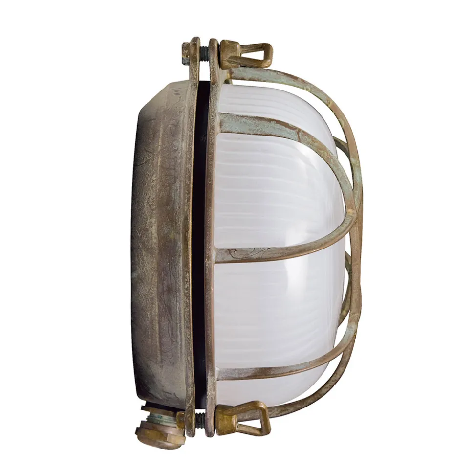 Lampada Decorativa Esterno Ottone con Vetro Opale - Sirena