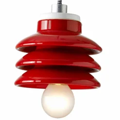 Lampada di design a sospensione in ceramica rosso made in Italy Asia