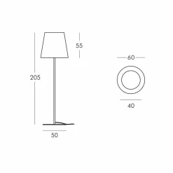 Lampada di design da terra Slide Ali Baba Steel metallo made in Italy