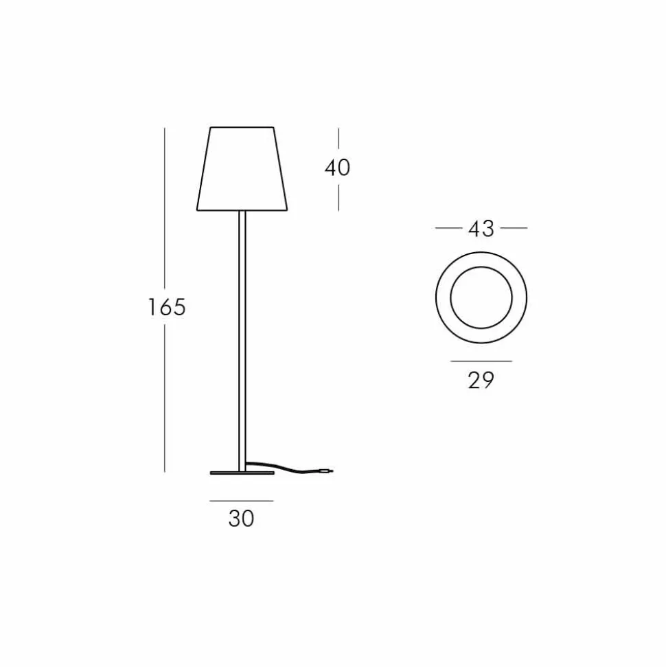 Lampada di design da terra Slide Ali Baba Steel metallo made in Italy