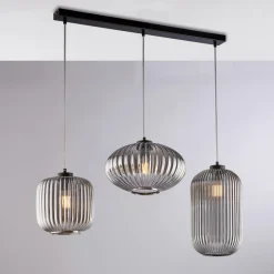 Lampada di Design in Metallo in Vetro 3 Luci Made in Italy - Tucana