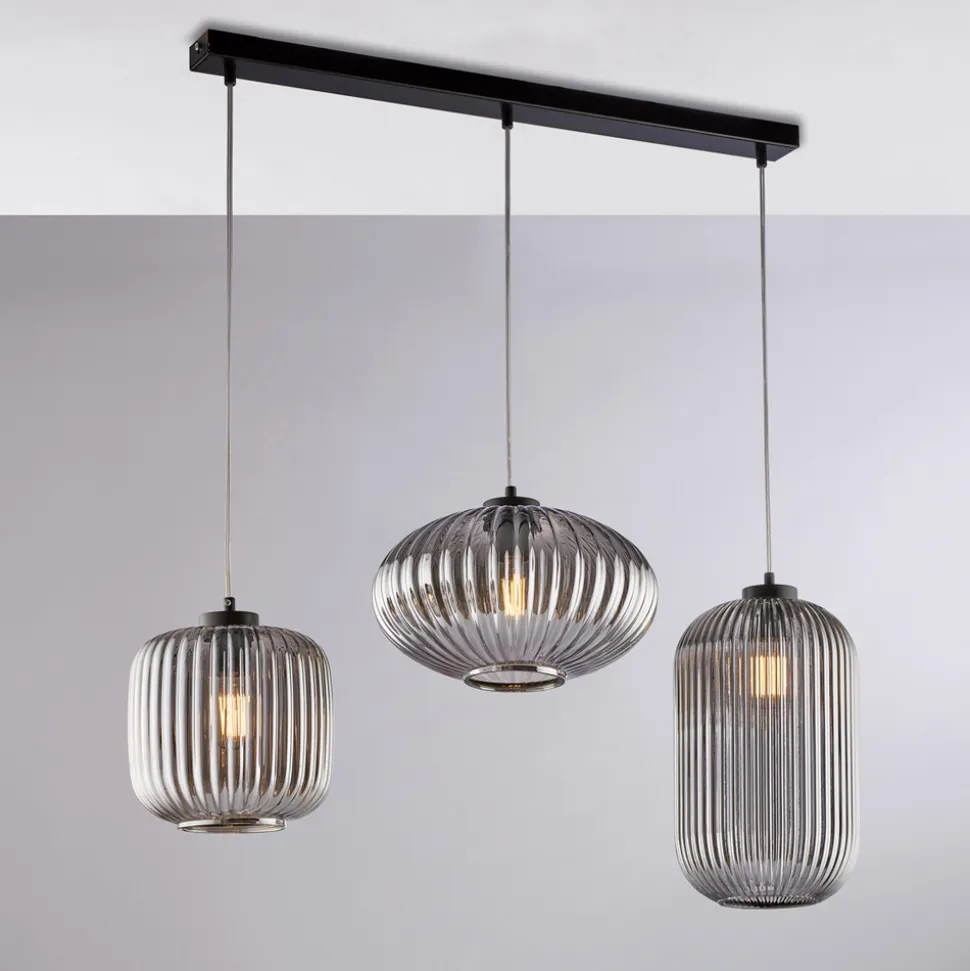 Lampada di Design in Metallo in Vetro 3 Luci Made in Italy - Tucana