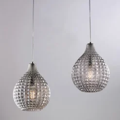Lampada di Design in Metallo in Vetro con Pendenti in effetto cristallo - Atlas