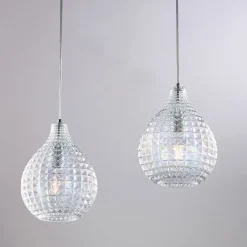 Lampada di Design in Metallo in Vetro con Pendenti in effetto cristallo - Atlas