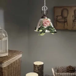 Lampada di design rustico a sospensione decorata Ferroluce Napoli