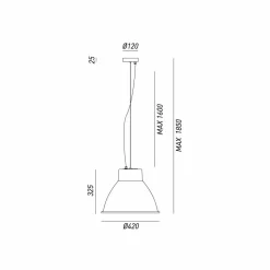 Lampada industriale a sospensione in ferro Loft Media Il Fanale