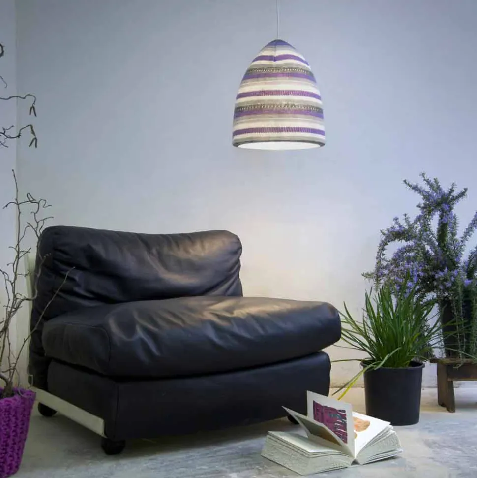 Lampada in nebulite e lana a sospensione In.es.artdesign Flower Stripe