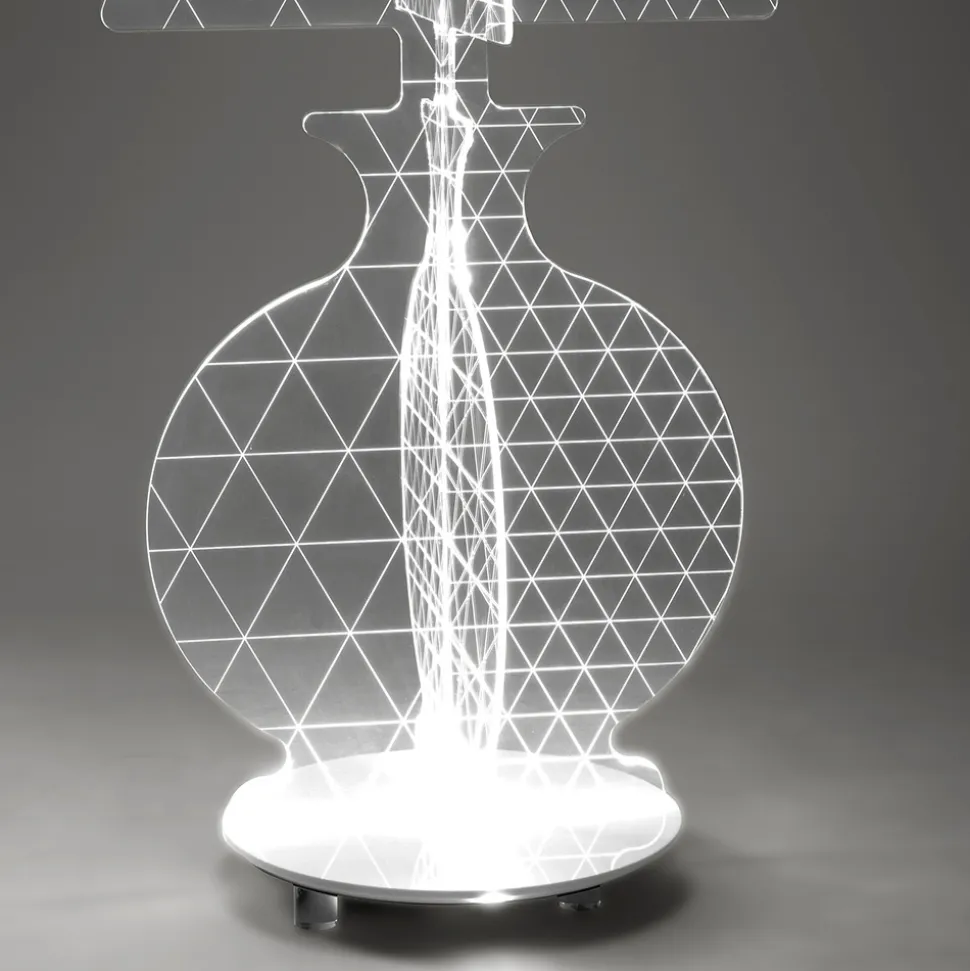 Lampada Led da Terra Plexiglass Marcato a Laser Moderna 3 Misure - Raissa