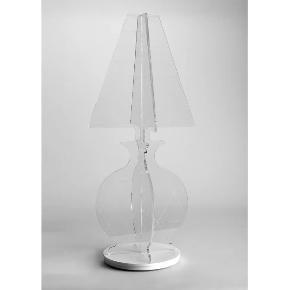 Lampada Led da Terra Plexiglass Marcato a Laser Moderna 3 Misure - Raissa