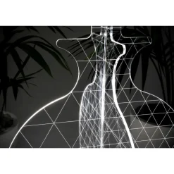 Lampada Led da Terra Plexiglass Marcato a Laser Moderna 3 Misure - Raissa