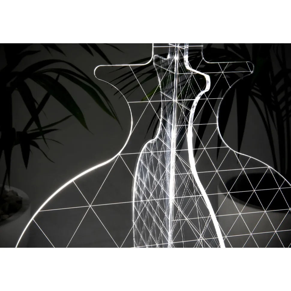 Lampada Led da Terra Plexiglass Marcato a Laser Moderna 3 Misure - Raissa