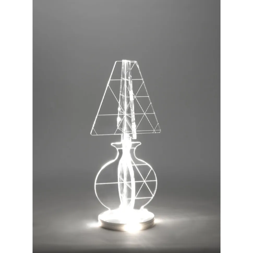 Lampada Led da Terra Plexiglass Marcato a Laser Moderna 3 Misure - Raissa