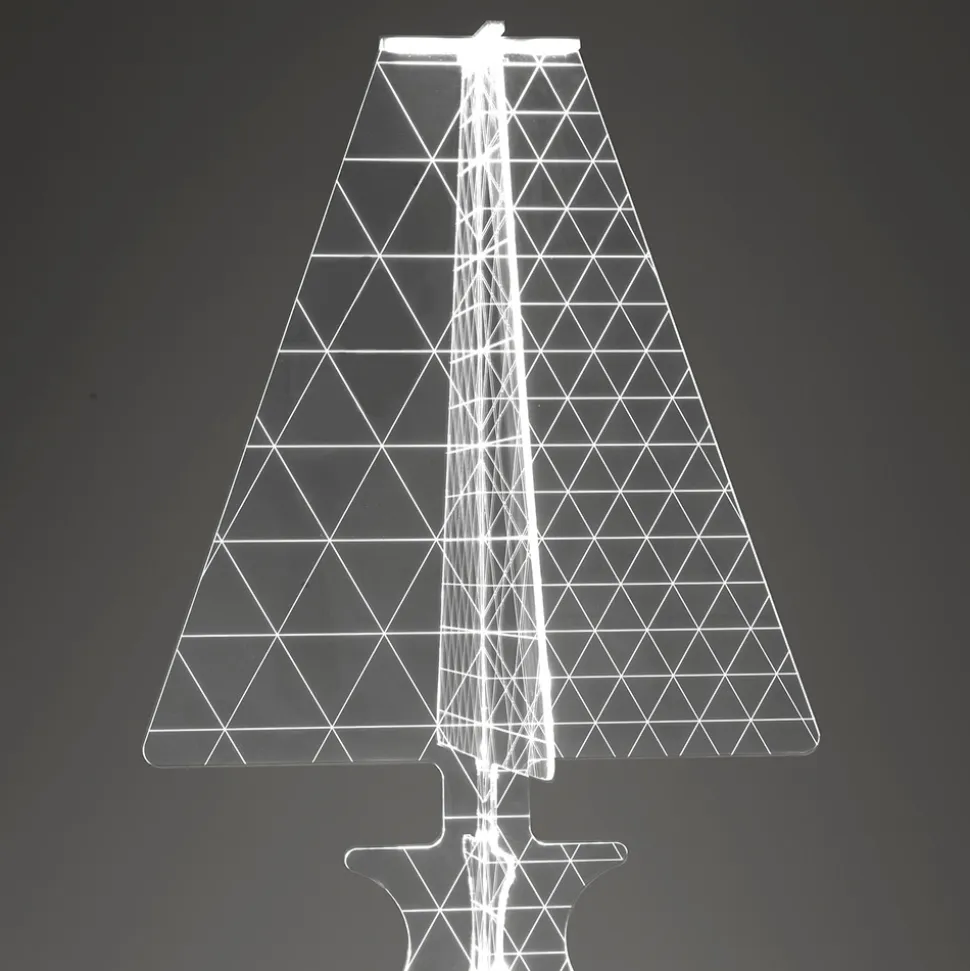 Lampada Led da Terra Plexiglass Marcato a Laser Moderna 3 Misure - Raissa