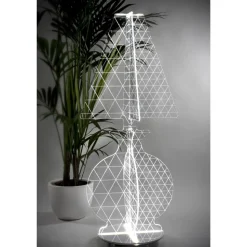 Lampada Led da Terra Plexiglass Marcato a Laser Moderna 3 Misure - Raissa