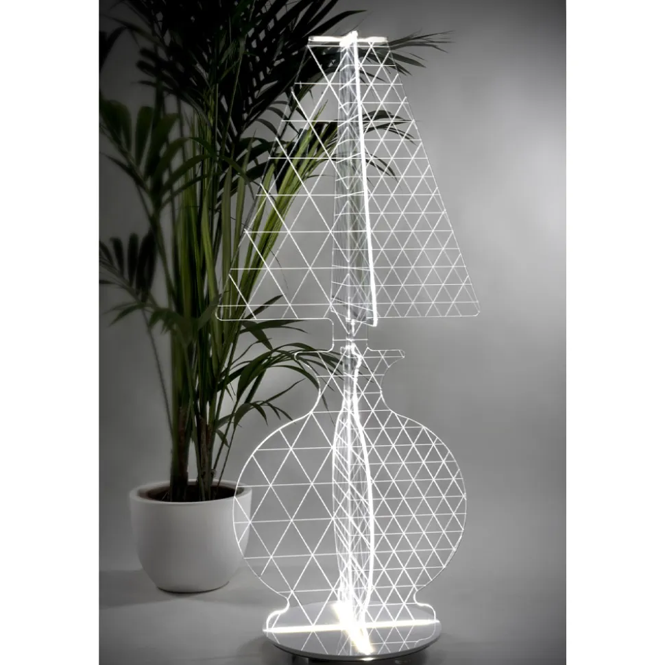 Lampada Led da Terra Plexiglass Marcato a Laser Moderna 3 Misure - Raissa
