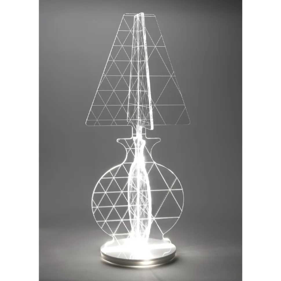 Lampada Led da Terra Plexiglass Marcato a Laser Moderna 3 Misure - Raissa