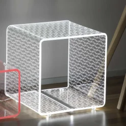 Lampada Led Rgb in Cristallo Acrilico Trasparente Decoro Laser - Robiola