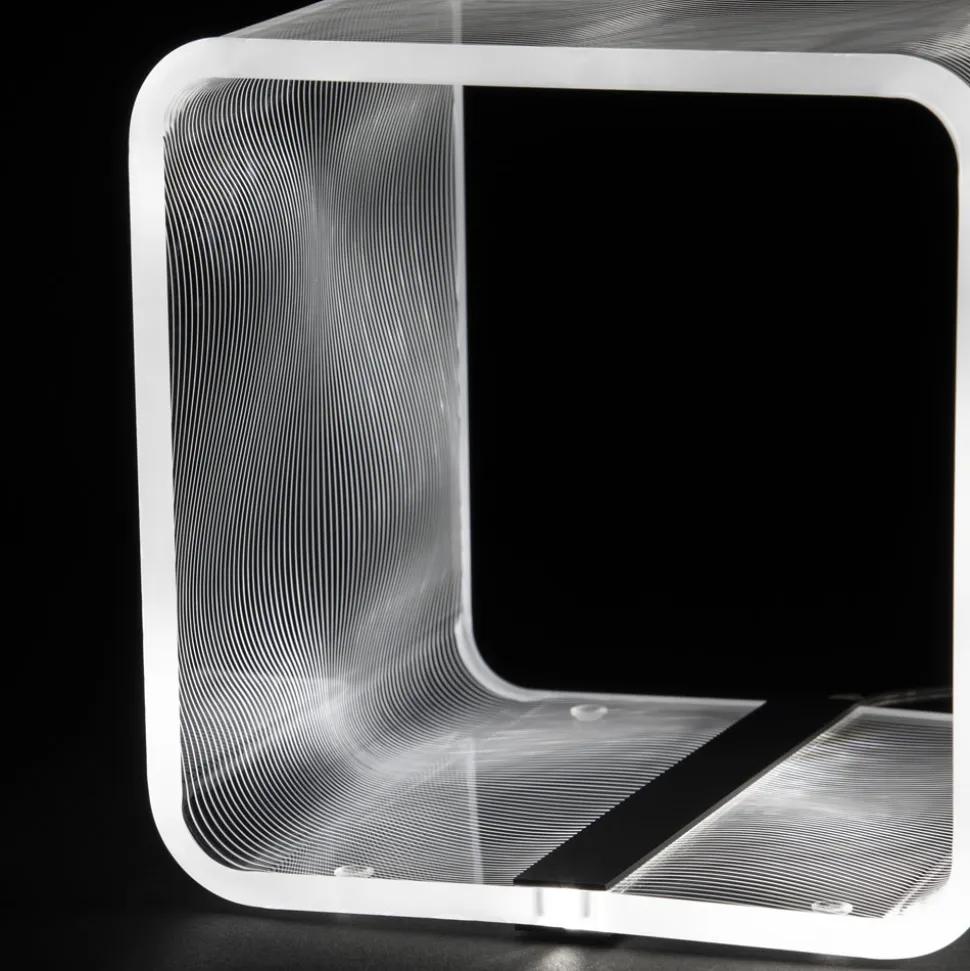 Lampada Led Rgb in Cristallo Acrilico Trasparente Decoro Laser - Robiola