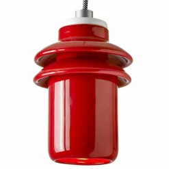 Lampada moderna a sospensione in ceramica rossa made in Italy Asia
