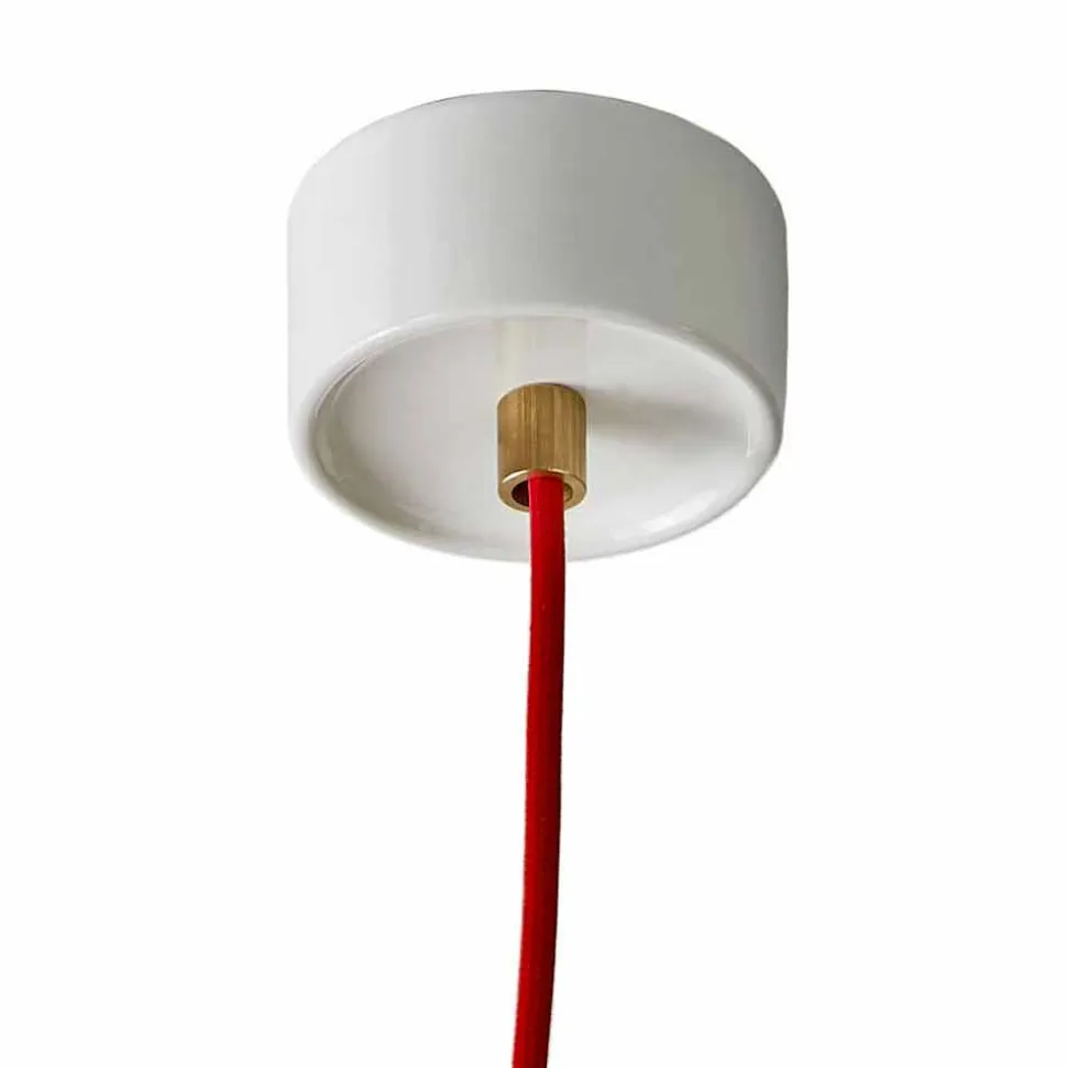 Lampada moderna a sospensione in ceramica bianca made in Italy Asia