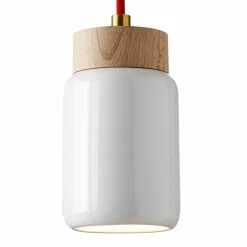 Lampada moderna a sospensione in ceramica bianca made in Italy Asia