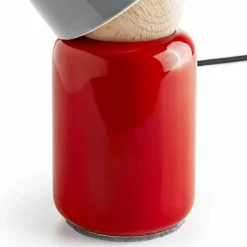 Lampada moderna da tavolo ceramica e legno di faggio made Italy Asia