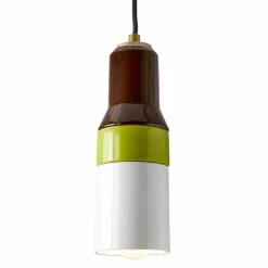 Lampada moderna sospesa in ottone e ceramica fatta in Italia Asia