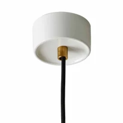 Lampada moderna sospesa in ottone e ceramica fatta in Italia Asia