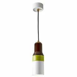 Lampada moderna sospesa in ottone e ceramica fatta in Italia Asia