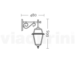 Lampada Muro per Esterno Stile Vintage in Alluminio Made in Italy - Doroty