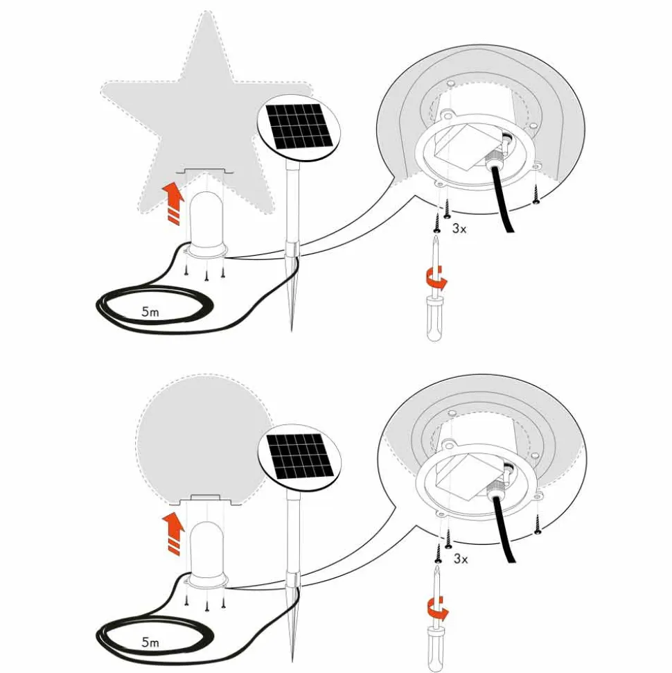 Lampada per Interno o Esterno Moderna con Attacco LED, Solare o E27 - Natalestar
