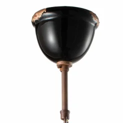 Lampadario a campana vintage in ceramica e metallo Angela Ferroluce