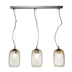 Lampadario a Due o Tre Lumi in Vetro Soffiato a Mano Made in Italy - Sibilla