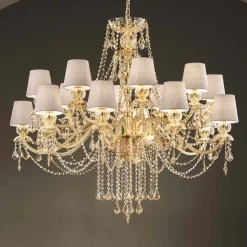 Lampadario a 16 Luci Fatto a Mano in Vetro di Venezia, Made in Italy - Milagros