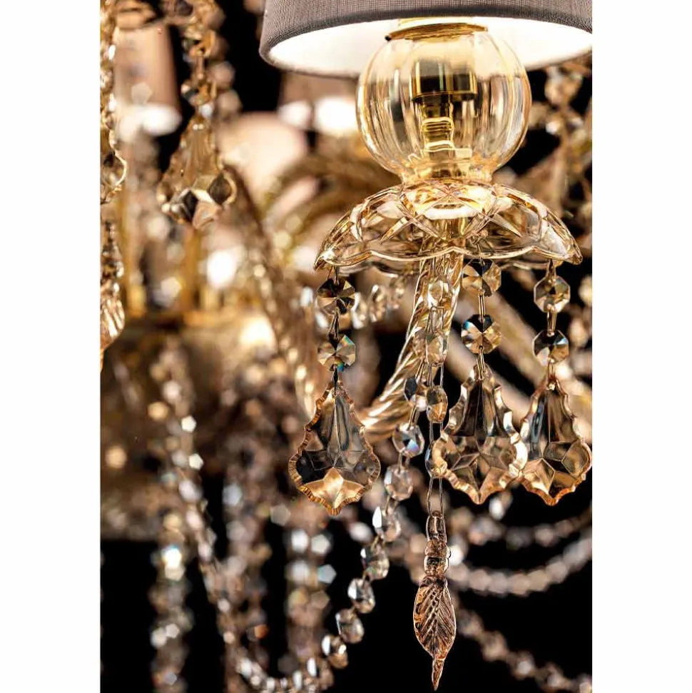 Lampadario a 16 Luci Fatto a Mano in Vetro di Venezia, Made in Italy - Milagros