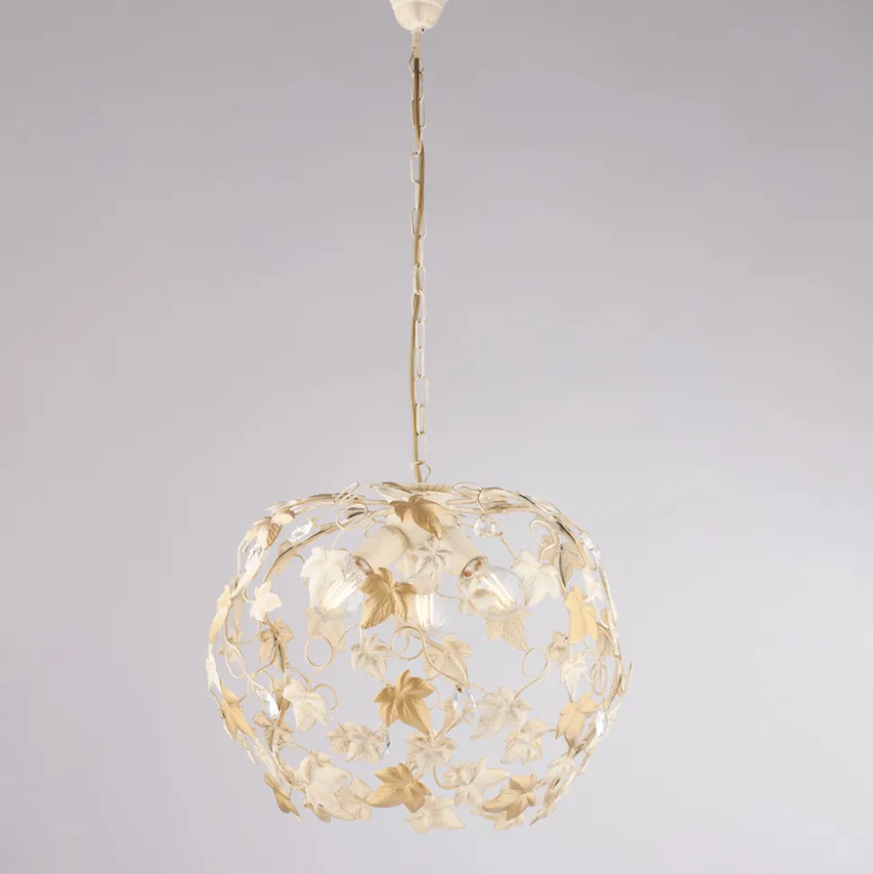 Lampadario a 3 luci in metallo e cristallo per arredare il soggiorno – Orchidea