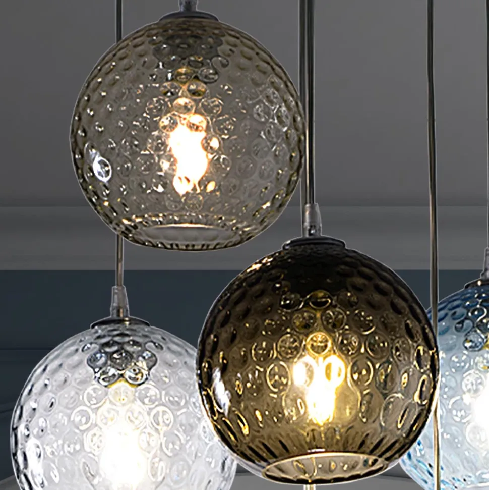 Lampadario a 7 Luci in Vetro di Venezia Soffiato a Mano - Bolle Balloton