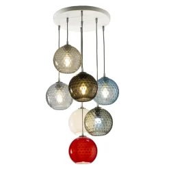 Lampadario a 7 Luci in Vetro di Venezia Soffiato a Mano - Bolle Balloton