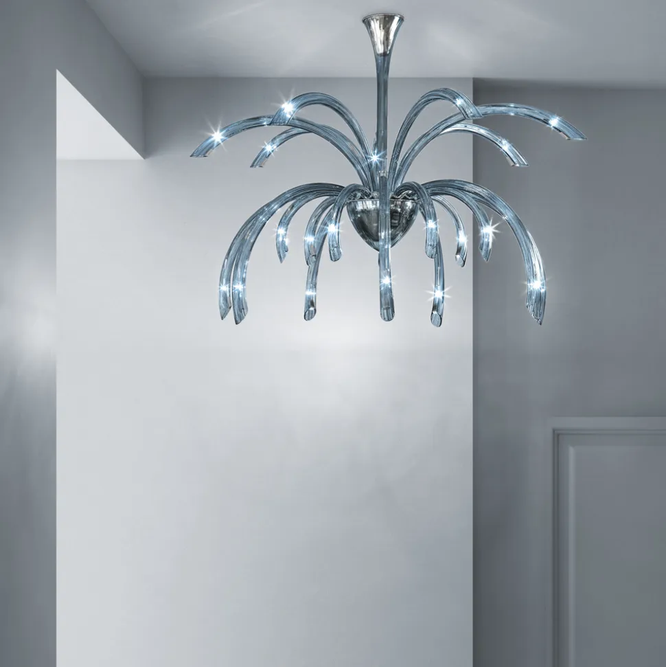 Lampadario a 21 Luci in Vetro Veneziano Fatto a Mano in Italia - Jason