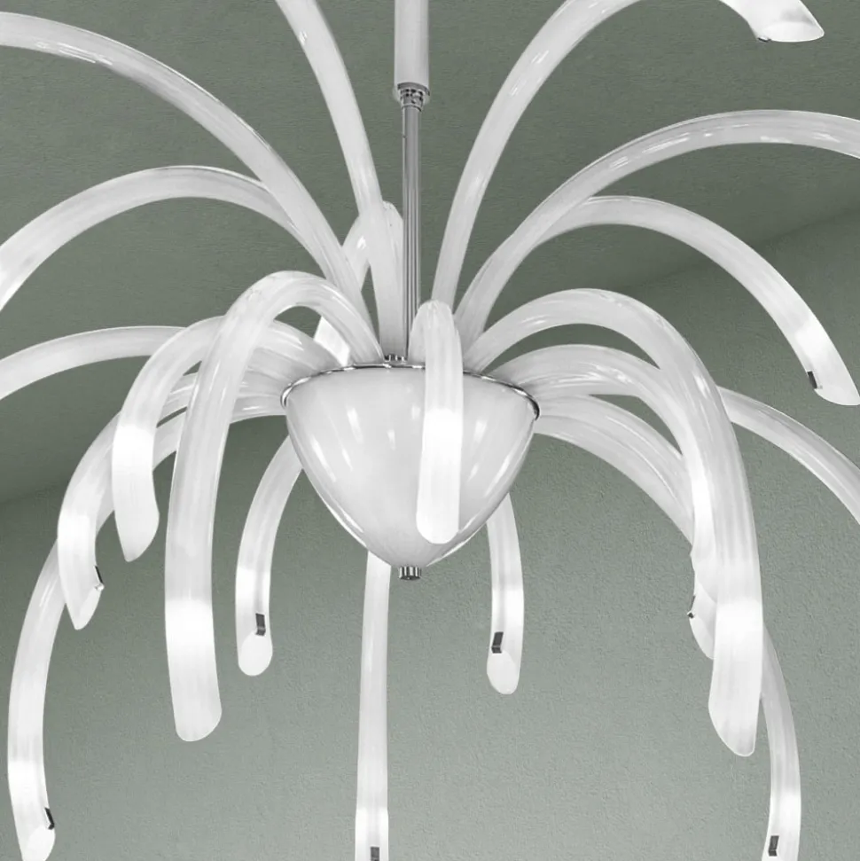 Lampadario a 21 Luci in Vetro Veneziano Fatto a Mano in Italia - Jason