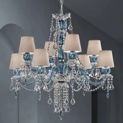 Lampadario a 8 Luci in Vetro Veneziano Lavorato a Mano, Made in Italy - Milagros