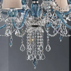 Lampadario a 8 Luci in Vetro Veneziano Lavorato a Mano, Made in Italy - Milagros