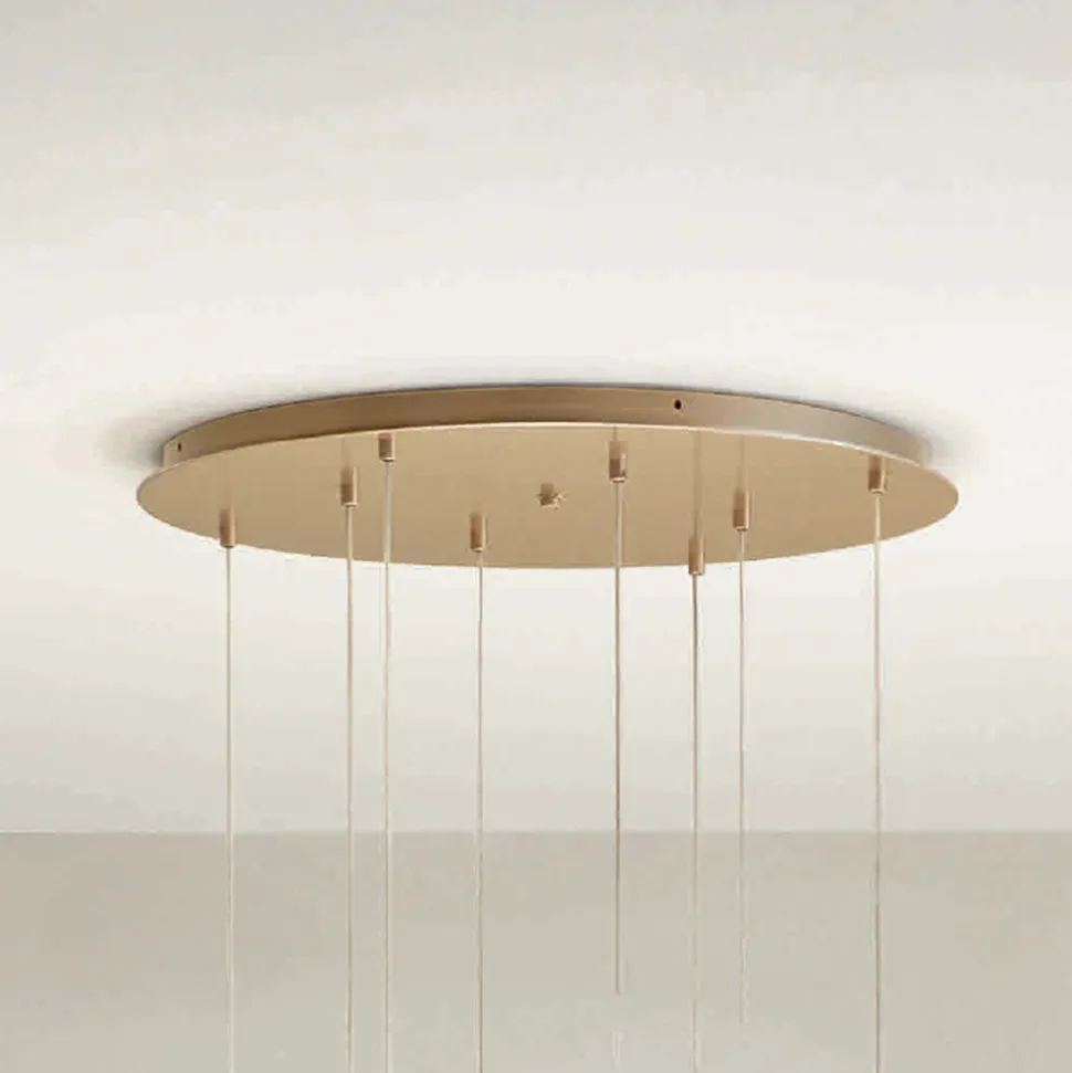 Lampadario Appeso in Metallo Verniciato Oro con 8 Luci LED - Cedro
